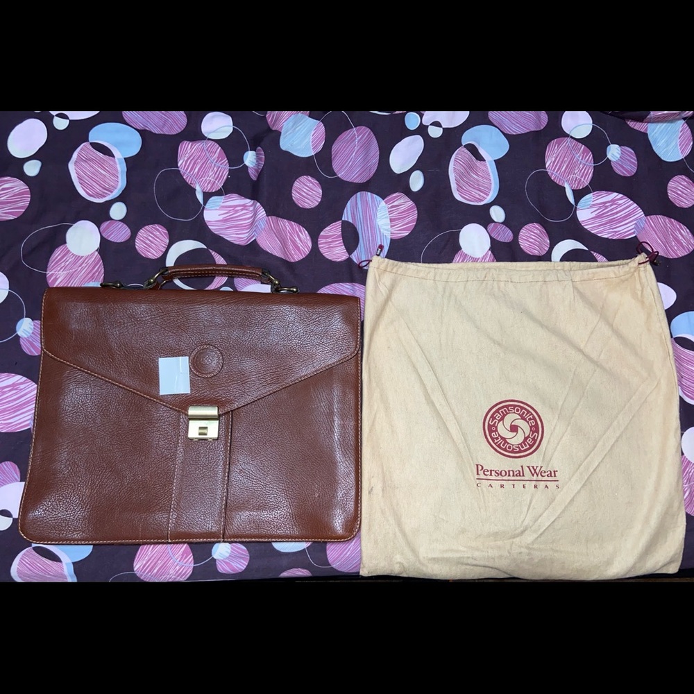 COPY - Samsonite Leather Flapover briefcase